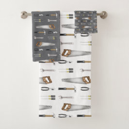 Handyman-werk gereedschap bad handdoek