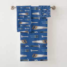 Handyman-werk gereedschap bad handdoek