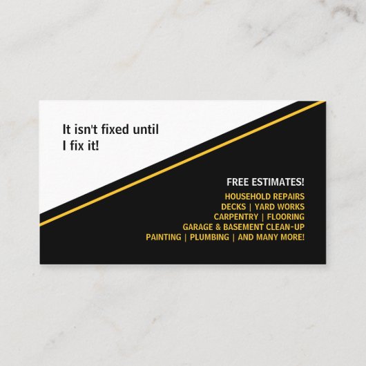 Handyman-werkgereedschap Mechanisch visitekaartje (Achterkant)