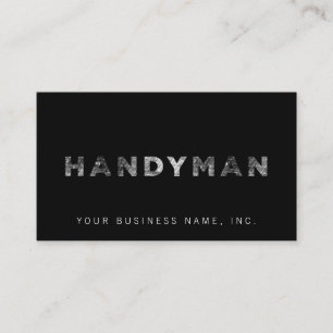 Handyman [White Letterpress Style] Visitekaartje