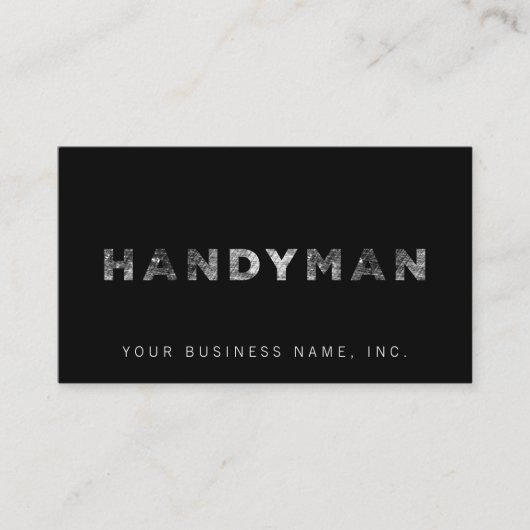 Handyman [White Letterpress Style] Visitekaartje (Voorkant)