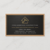 Handyman Wood Metallic Construction Black Gold Visitekaartje (Voorkant)