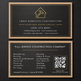 Handyman Wood Metallic Construction Black Gold  Visitekaartje