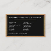 Handyman Wood Texture Visitekaartje (Achterkant)