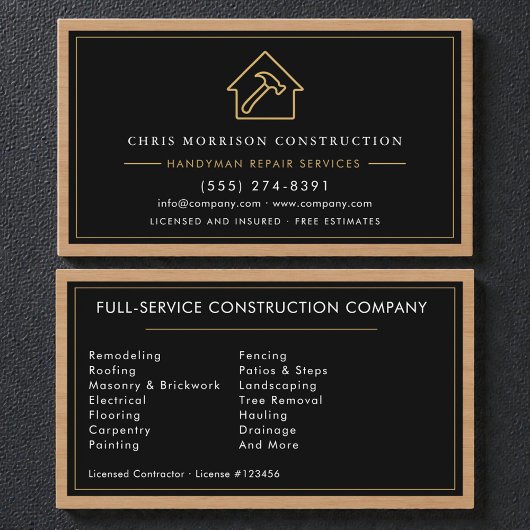 Handyman Wood Texture Visitekaartje
