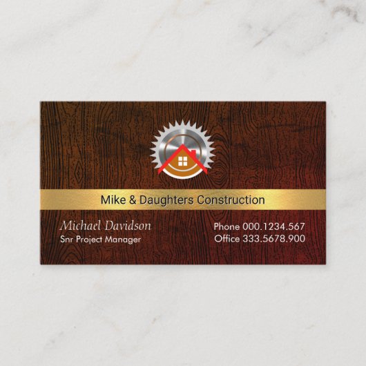 Handyman Wood Timber Layer Visitekaartje (Voorkant)