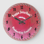 Handyman Woodworking Red Saw Blade - Aangepast Grote Klok (Voorkant)