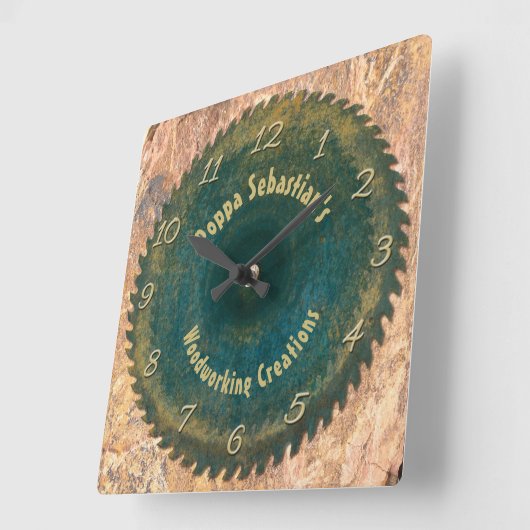 Handyman Woodworking Rustic Saw Blade Sjabloon Vierkante Klok (Hoek)