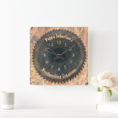 Handyman Woodworking Rustic Saw Blade Sjabloon Vierkante Klok (Huis)