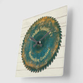 Handyman Woodworking Rustic Saw Blade Sjabloon Vierkante Klok (Hoek)