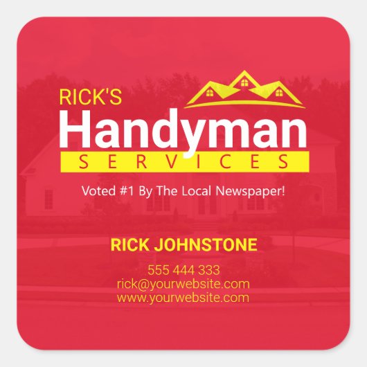 Handyman Zakelijke Stickers- Home Business Vierkante Sticker (Voorkant)