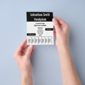 Handyman Zwart-wit Promotie Sjabloon Flyer (Hand)