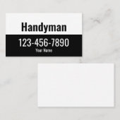 Handyman Zwart-wit Tekst Sjabloon Visitekaartje (Voorkant / Achterkant)