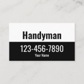 Handyman Zwart-wit Tekst Sjabloon Visitekaartje (Voorkant)