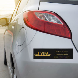 Handymancarpenter, zwarte goudnaam bumpersticker