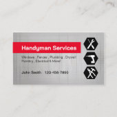 Handymanconstructie Modern rood etiket Visitekaartje (Voorkant)