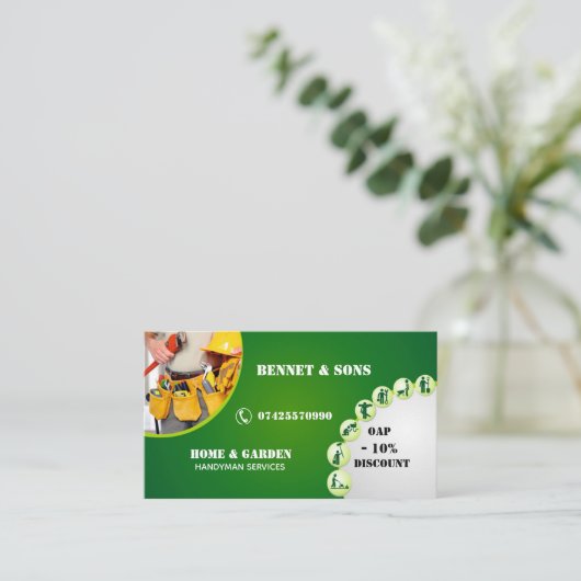 Handymandiensten Visitekaartje (Staand voorkant)