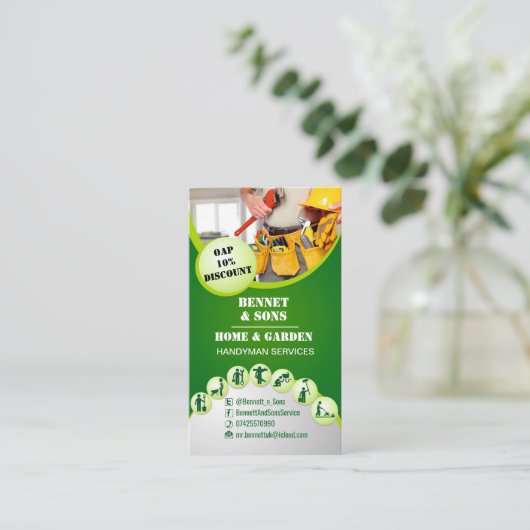 Handymandiensten Visitekaartje (Staand voorkant)