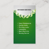 Handymandiensten Visitekaartje (Achterkant)