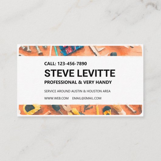 Handymandiensten Visitekaartje (Achterkant)
