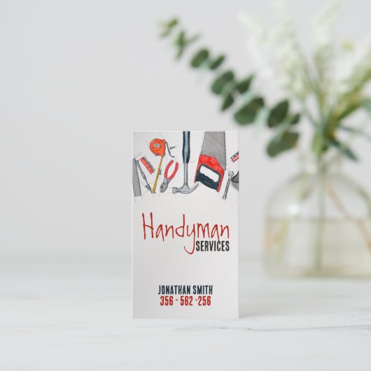 Handymandiensten Visitekaartje (Staand voorkant)