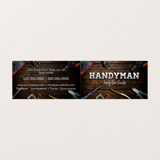 Handymandiensten Visitekaartje (Buitenkant ongevouwen)