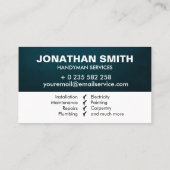 Handymandiensten witte verf en pictogrammen visitekaartje (Achterkant)