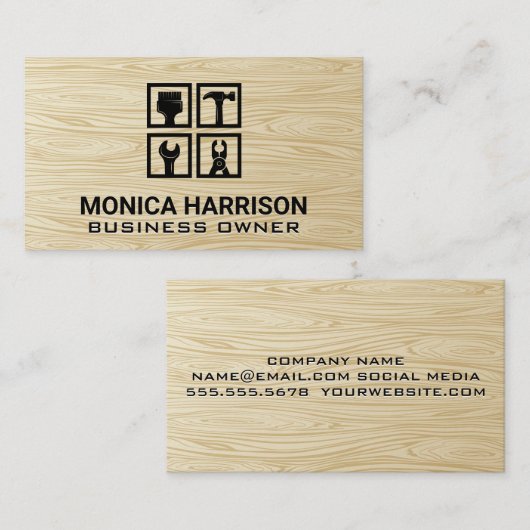 Handymanhardware tools | Houtkorrels Visitekaartje (Voorkant / Achterkant)