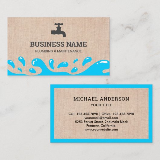Handymannetje met waterkraan visitekaartje (Voorkant / Achterkant)