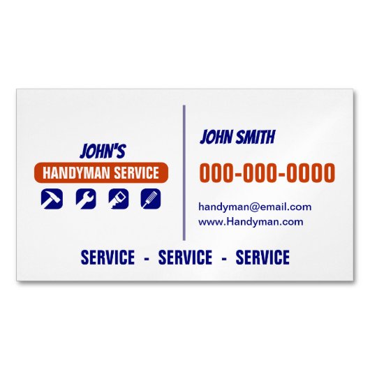 Handymanservice Magnetisch Visitekaartje (Voorkant)