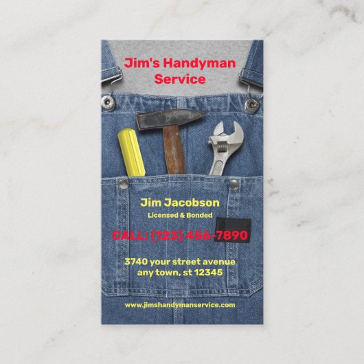 Handymanservice Visitekaartje (Voorkant)