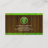 Handymansignalen over de groene tuin van de hek va visitekaartje (Achterkant)