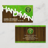 Handymansignalen over de groene tuin van de hek va visitekaartje (Voorkant / Achterkant)