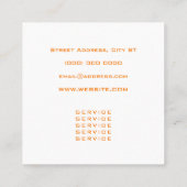 Handymantools geïnspireerd door moderne vierkante visitekaartje (Achterkant)