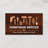 Handymantools voor houten korrels visitekaartje (Voorkant)