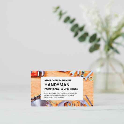 HandymanVisitekaartje - Bouwgereedschap Visitekaartje (Staand voorkant)