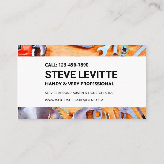 HandymanVisitekaartje - Bouwgereedschap Visitekaartje (Achterkant)