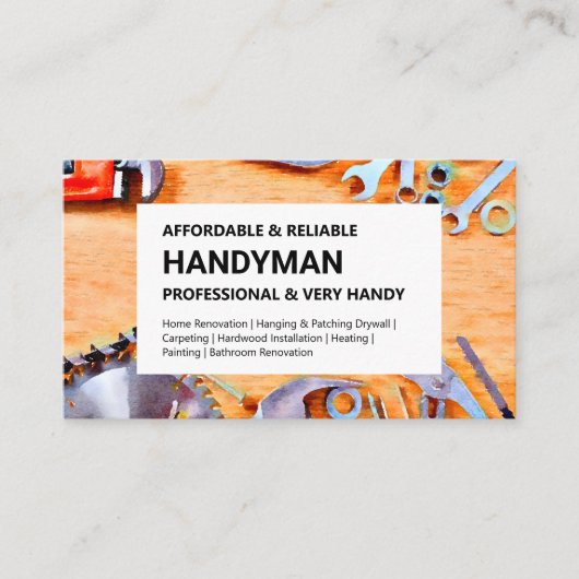 HandymanVisitekaartje - Bouwgereedschap Visitekaartje (Voorkant)