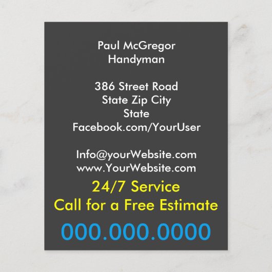 Handymen Flyer (Achterkant)