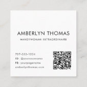 Handywoman Custom Logo QR Code Goud Zwart Vierkante Visitekaartje (Achterkant)