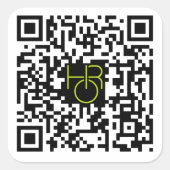 Handz Op Radio QR Code Sticker met Logo (Voorkant)