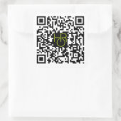 Handz Op Radio QR Code Sticker met Logo (Tas)