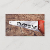 handzaag | Gesneden houten achtergrond Visitekaartje (Voorkant)