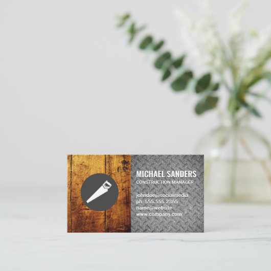 handzaag | Hout en staal Visitekaartje (Staand voorkant)