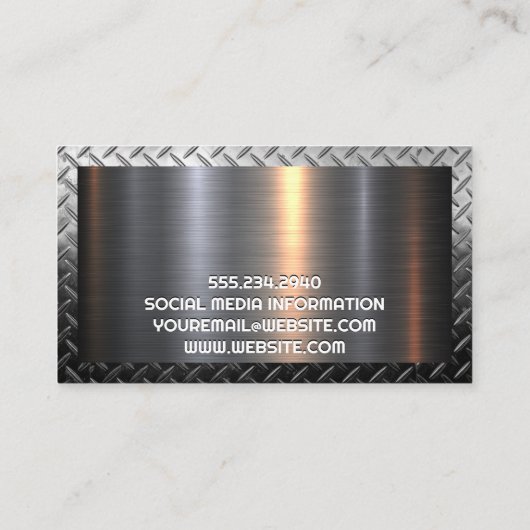 Handzaag Logo | Metaal Visitekaartje (Achterkant)