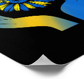 Handzonnebloemvlinder Oekraïense vlag - Verenigd K Poster (Hoek)