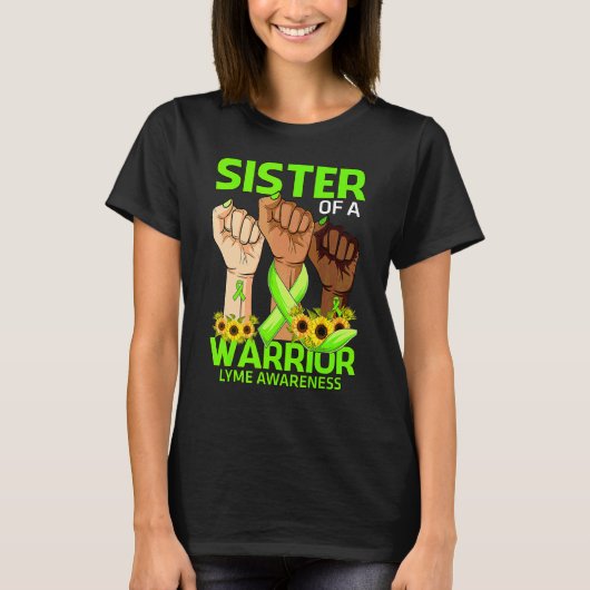 Handzuster van een Warrior Lyme Awareness Sunflowe T-shirt (Voorkant)