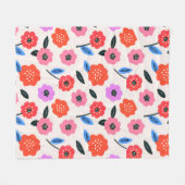 Hane bloemenpatroon tekenen fleece deken (Voorkant (Horizontaal))
