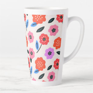 Hane bloemenpatroon tekening latte mok