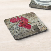 Hane Houten Kippenhok Schuur Bord Bier Onderzetter (Linkerzijde)